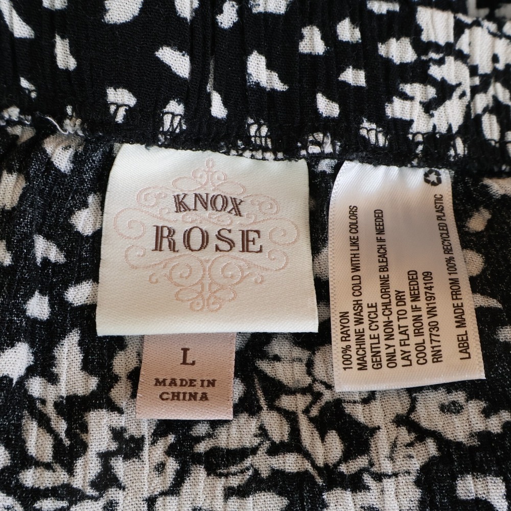 Knox Rose Wrap Skirt Womens L Black Geometric Stretch Waist Asymmetrical Hemline - Picture 7 of 7